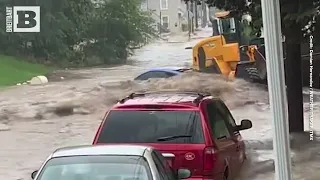 BRUH: Car Washed Down Street amid Intense Flooding in Reading, PA