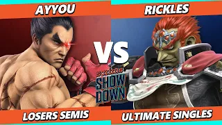 Scrims Showdown 77 Losers Semis - Ayyou (Kazuya) Vs. Rickles (Ganondorf) Smash Ultimate - SSBU