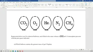 Gas Free Response Part 1 - AP Chemistry