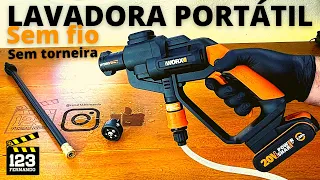 FUNCIONA COM ÁGUA DE REÚSO! LAVADORA E PULVERIZADORA ALTA PRESSÃO WORX HIDROSHOT GASTA POUCA ÁGUA.