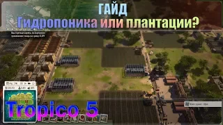 Тропико 5. Гидропоника или плантации? Гайд объясняющий все моменты при выборе.