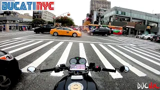 NYC - 5PM on a Friday | SPICY traffic battle on Motorcycle - Brooklyn to NJ | Ducati NYC Vlog v1369