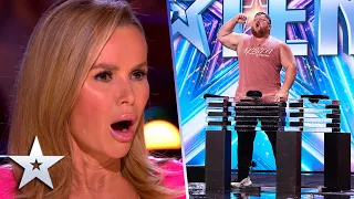 JD Anderson shows EPIC strength in ICE SMASHING performance | Auditions | BGT 2022