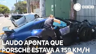 Laudo da polícia aponta que Porsche estava a 159 km/h