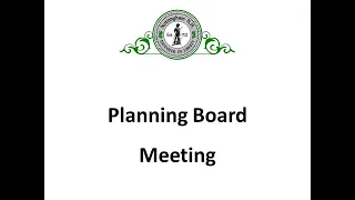 Planning Board Meeting December 13, 2023