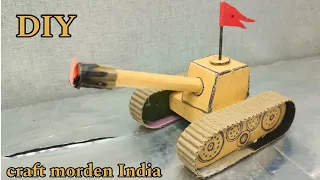 How to make a hydraulic tank that can fire with cardboard | DIY cardboard Tank craft