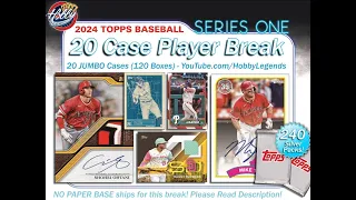 CASES #5+6 of 20 - 2024 Topps SERIES 1 (20 JUMBO Case) Player Break eBay 03/18/24