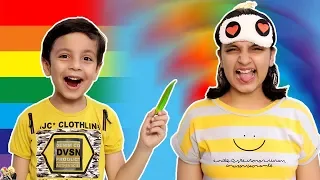 COLOUR CHALLENGE | Funny Blindfold Eating Challenge | Aayu and Pihu Show