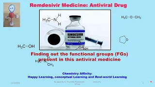 Remdesivir Medicine | Anti Viral drug | Functional Groups |Organic Chemistry