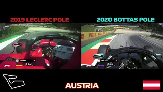 F1 - 2019 Ferrari vs 2020 Mercedes - Qualifying - Austria