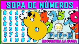 SOPA DE NÚMEROS 🔢 MATEMÁTICAS Prueba De AGILIDAD VISUAL Pasatiempos DIVERTIDOS 💪 JUEGO De MEMORIA