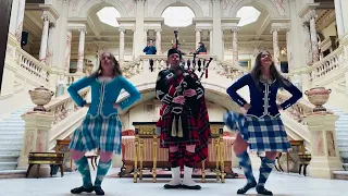 Roddy and dancers perform a highland fling