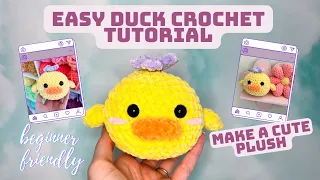 easy crochet duck tutorial / beginner amigurumi