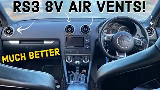 INSTALLING RS3 8V AIR VENTS TO MY AUDI RS3 8P!