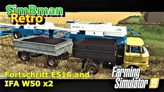 Fortschritt E516 and IFA W50 canola harvesting / FS19, LS19 Farming Simulator 19