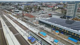 Poland / Railway station - Olsztyn Główny (Construction) 18/03/2024. 4K dji mini 3 pro