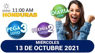 Sorteo 12 AM Resultado Loto Honduras, La Diaria, Pega 3, Premia 2, MIÉRCOLES 13 de Octubre 2021