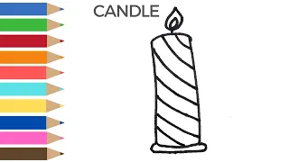 How to make Candle Step by Step and Colour it| For Kids|