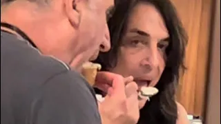 Paul Stanley Eats Ice Cream in Public on Kiss Kruise 2022