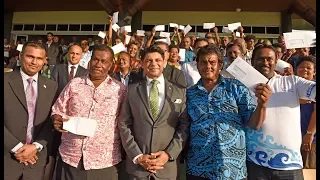 Fijian Acting Prime Minister officiates at the handing over of Priority Taxi Permits