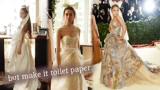 Recreating Ariana Grande’s Met Gala Dress but with Toilet Paper