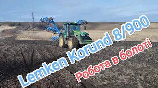 Передпосівний культиватор Lemken korund 8/900 9 метрів з трактором John Deere 8335 R. 13.03.23