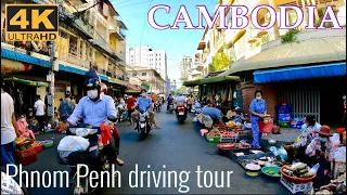 [4K] Cambodia - PHNOM PENH Morning/ Driving Tour in Phnom Penh city