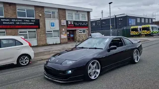 300zx Meet. road closed for Meet uk. cars leaving