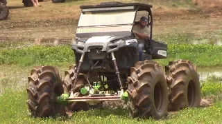 HUGE LIFTED POLARIS RANGER PULLS OUT MUD TRUCK!!!