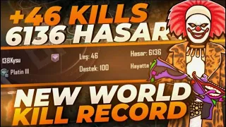 +46 KILL NEW WORLD RECORDS !! PUBGMOBILE SOLO V SQUAD   6136 HASAR  !!