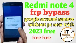 Redmi note 4 frp bypass miui 11 google account bypass without pc new trick 2023