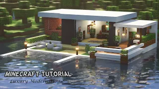 How to Build a Water Modern House | Minecraft Tutorial 🍀 (#57)