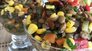 (подзаголовок) лучший рецепт салата из зеленой чечевицы | вкусный и полезный салат