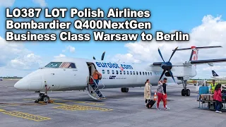 LO387 LOT Polish Airlines Bombardier Q400NextGen Business Class Warsaw to Berlin