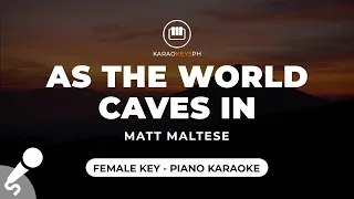 As The World Caves In - Matt Maltese (Female Key - Piano Karaoke)