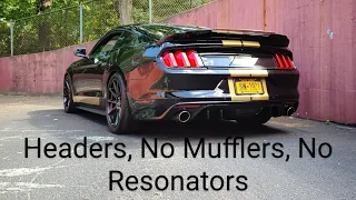 Mustang V6 3.7 *INSANE* Exhaust Setup - Headers, Muffler and Res Delete (Cold Start, Revs, Flybys)