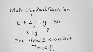 Math Olympiad Question | Nice Algebra Equation | You should know this trick!!