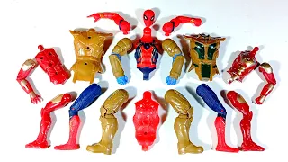 avengers superhero toys.. red spiderman vs thanos armor vs ironman.. merakit mainan
