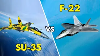 F-22 vs SU-35 | ¿Quién GANARÍA en un COMBATE AÉREO? | ¿RUSIA o ESTADOS UNIDOS?
