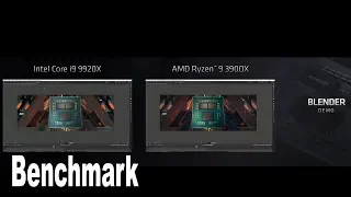 Intel i9 9920X vs AMD Ryzen 9 3900X Blender Demo [HD 1080P]