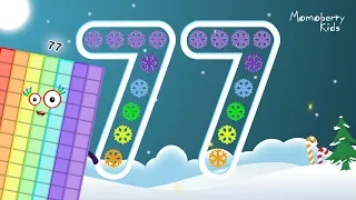 Numberblocks 77 Magic Run Special Christmas - Numberblocks Adventure | Number Counting Go Snowy