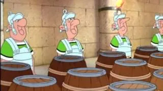 Asterix E La Pozione Magica - I Romani Assaggiano Tutto Il Vino Della Città
