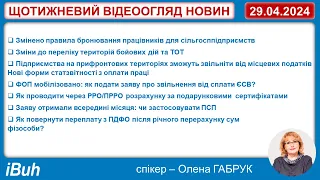 29.04.2024. Бухгалтерські новини. Відеоогляд