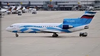Yakovlev *Yak-42* *RA-42365* landing Düsseldorf FULL HD