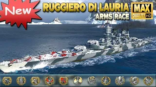 New battleship Ruggiero di Lauria on map Islands of Ice - World of Warships