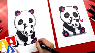 How To Draw Mom And Baby Panda