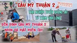 cảnh cao tốc nói dài Bình Minh VL , thảm nhựa nhiều đoạn đến cầu Mỹ Thuận 2 quá tuyệt vời