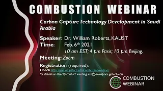 Carbon Capture Technology Development in Saudi Arabia; Speaker: William Roberts