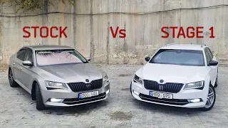 Кто Кого? Škoda Superb 3, 2.0 TDI 190hp Stage 1 Vs Stock #skodasuperb #chiptuning