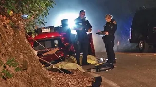 Raw Video: Fatal Crash Near San Leandro Reservoir